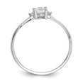 thumbnail image 2 of 14K White Gold Ring Band with Stones (04) April Topaz (White) Oval Diamond Round, Size 9, 2 of 5