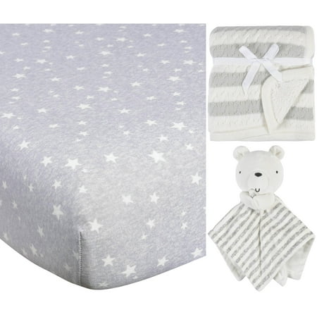 Modern Moments by Gerber Baby & Toddler Boys Cable Knit Blanket & Bedding Set, 3-Piece