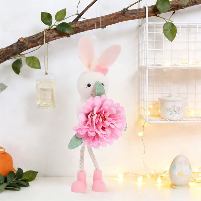 Decoración Colgante de Conejo de Pascua Hecha de Material de Poliéster, Adecuada para Decoración de Fiestas y Decoración Del Hogar.
