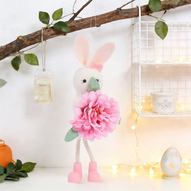 Decoración Colgante de Conejo de Pascua Hecha de Material de Poliéster, Adecuada para Decoración de Fiestas y Decoración Del Hogar.