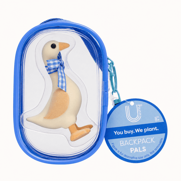 U Style Flocked Figure Trinket Pouch Keychain, Goose, Blue Case