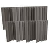 Seismic Audio 8 Pack of Charcoal Acoustic Foam Corner Bass Traps - Sound Dampening Panels - SA-FMBST-Charcoal-8Pack