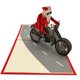 thumbnail image 3 of Tarjeta de Navidad emergente 3D, 3 piezas, tarjetas de felicitación navideñas hechas a mano con sobre para regalos de cumpleaños, vacaciones, tarjetas navideñas, tarjeta de agradecimiento de motocicleta de Papá Noel Rojo Verde, 3 of 5