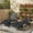 Black (Set of 2), variant on 80" Patio Wicker Chaise Lounge Chairs Set of 2 - Outdoor Rattan Reclining Lounge Chair with Rolling Wheels, Pull-out Side Table, Adjustable Backrest, Ergonomic Wave Design for Poolside, Black