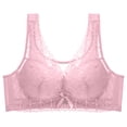 thumbnail image 1 of Virmaxy Soutien-Gorge Sans Fil pour Femmes Aguichant Grande Taille Mince en Dentelle Soutien-Gorge Rassemblant Sans Armature Confortable Fixe Ajustable Collection de Poitrine Coton Rose G, 1 of 7