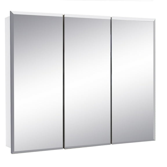 Cyprus 36.3" Medicine Cabinet Glass Mirror in White