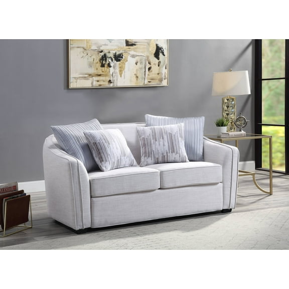 LV00486 Loveseat w/4 Pillows, Beige Linen - Mahler II ( 1Pc/1Ctn )