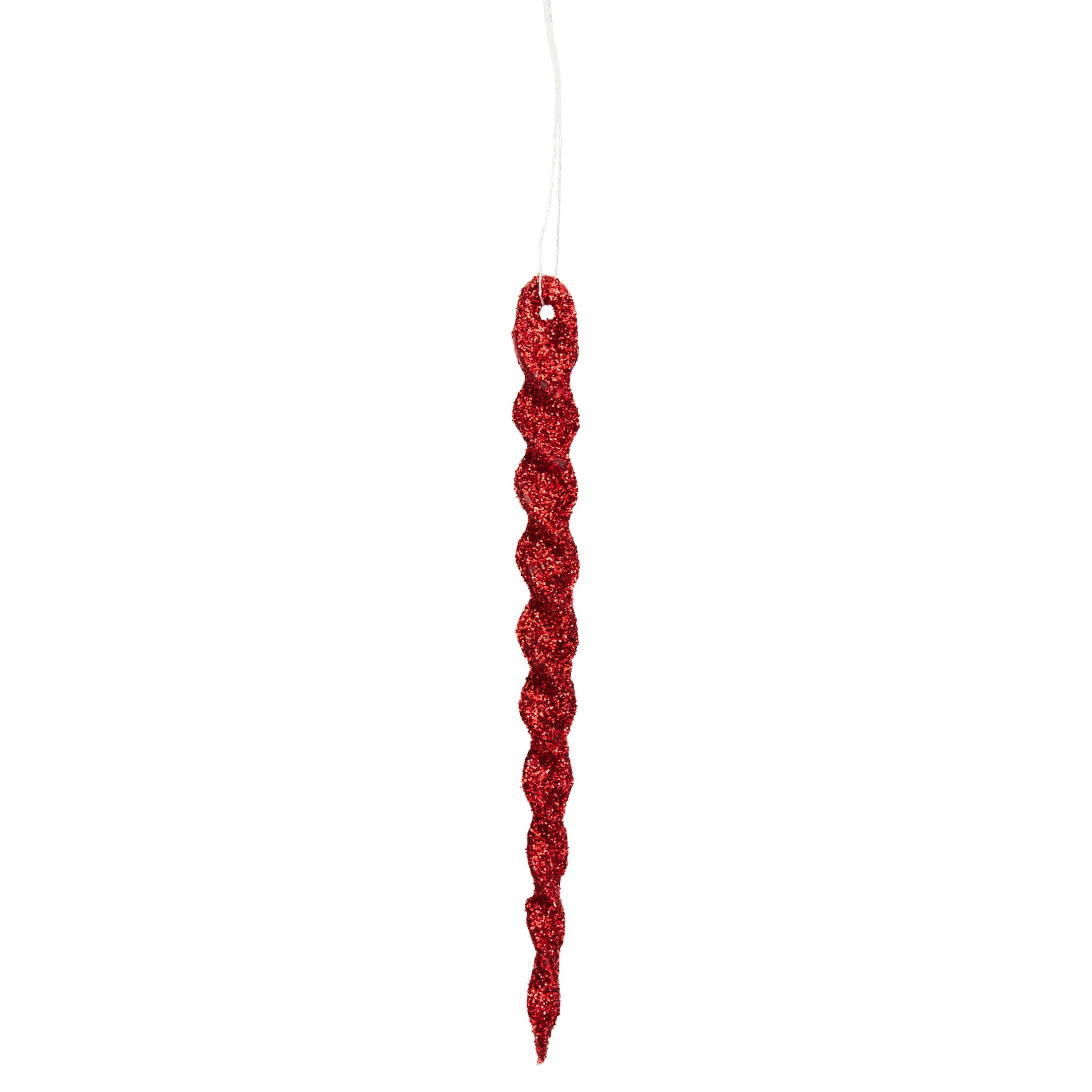 24-Count Red Glitter Icicle Christmas Ornaments, 5.3", by Holiday Time
