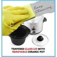 thumbnail image 3 of Courant CSC-1524ST Small Slow Cooker 1.6 QT, 3 Heat Settings, Removable Ceramic Pot" Easy Clean, Dishwasher Safe, Mini Slow Cooker, Stainless Steel, 3 of 9