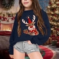 thumbnail image 2 of TBWNWG Robe de Noël pour Filles, Chandail à Capuche Col Rond Manches Longues Imprimé de Noël Confortable Chaud pour Temps Froid, Taille 7-8 Ans, 2 of 4