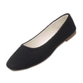 thumbnail image 2 of Miluxas Women's Ballet Flats, Square Toe Slip-On Shoes with Soft Breathable Fabric, Lightweight Casual Flats for office,Walking Black 9(42), 2 of 9