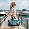 thumbnail image 4 of Twfbrm Quilted Duffle Bag, Beach Style Turtle Pattern Embroidered Weekender Bag with Handle, Large Capacity Luggage Bag Lightweight Carry On Tote & Gym Bag Travel Overnight Bag for Women Men, 4 of 6