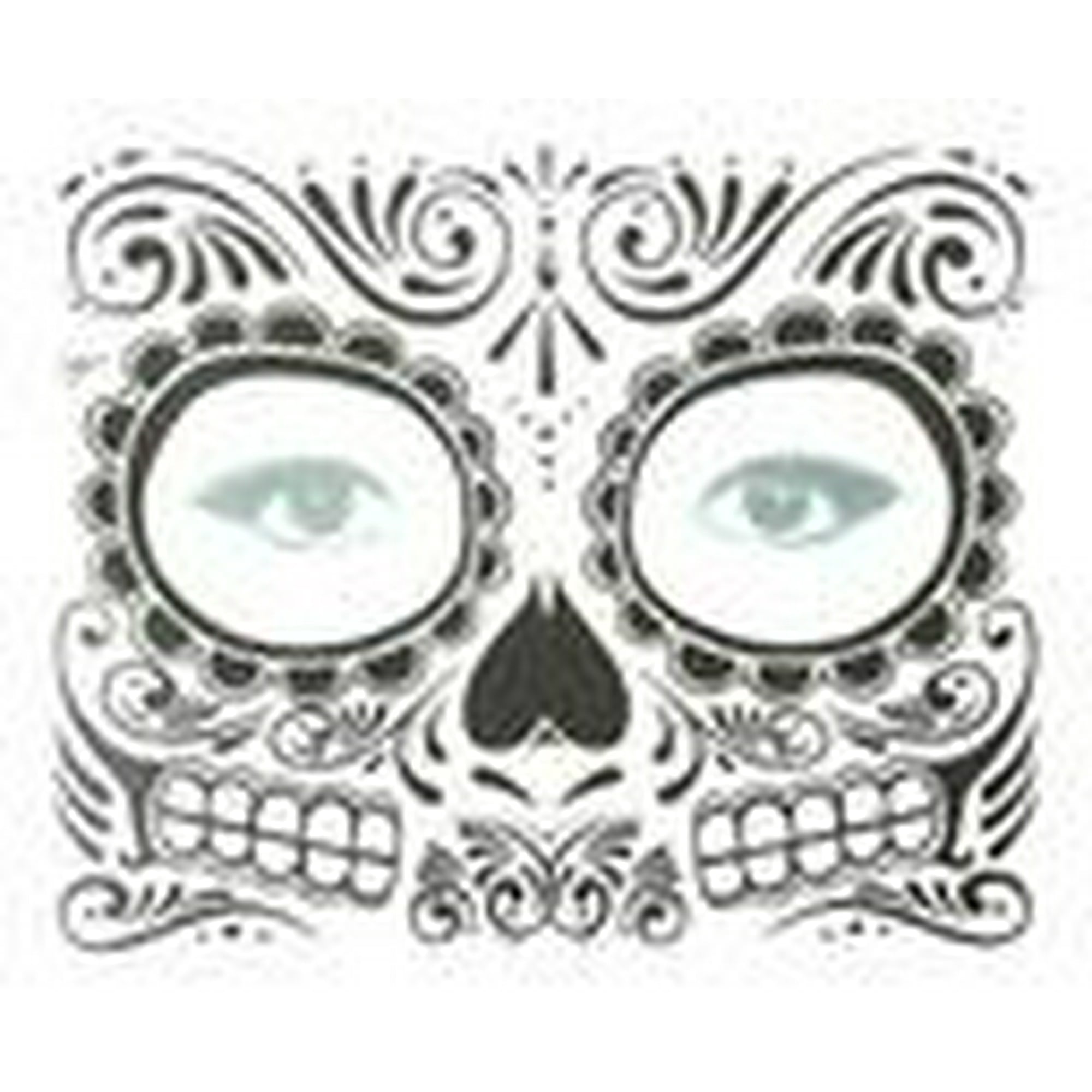 "Tatuaje Temporal - Catrina Blanco Y Negro T007"
