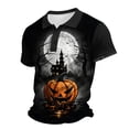 thumbnail image 2 of IAJDKMEK Halloween Men's Short Sleeve Polo Shirt - Collared Knit Shirt Breathable Summer Shirt for Holiday Wear, Daily, Golf Shirt & Costume,Black L, 2 of 7