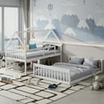 thumbnail image 4 of Costway Lit Superposé Style Maisonnette Simple sur Double avec Échelle et Garde-Corps Convertible en 2 Lits, 4 of 10