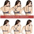 thumbnail image 6 of Sexy Deep U Plunge Bra LowCut Convertible Halter Multipoint Push Up Bra 32-38B, 6 of 8
