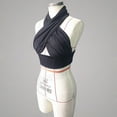 thumbnail image 4 of Womens Nightclub Cut Out Knot Halter Neck Front Stretch Bra Vest Ladies Crop Top, 4 of 5