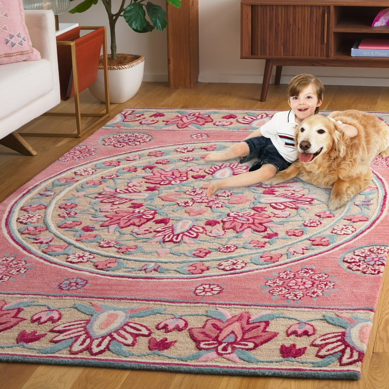 SAFAVIEH Bellagio Vanessa Floral Wool Area Rug, Red/Beige, 10' x