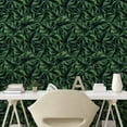 thumbnail image 2 of Ambesonne Tropical Peel & Stick Wallpaper for Home, Monsteras Realistic Plot, 13"x36", Hunter Green and Dark Teal, 2 of 5