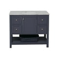 thumbnail image 4 of Lakeshore 42" Bathroom Vanity with Marine Gray Cabinet and Carrara Marble Top, 4 of 6