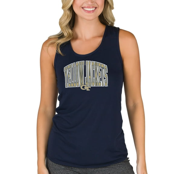 Women's College Concepts Navy Georgia Tech Yellow Jackets Marathon Racerback Tank Top