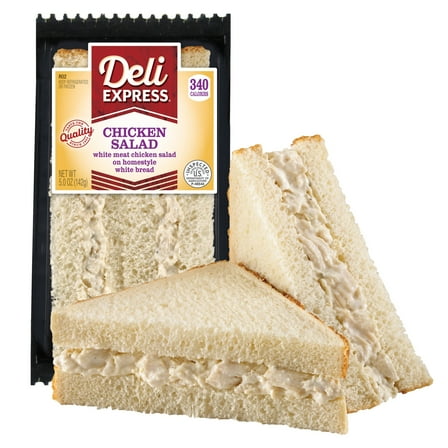 Deli Express White Meat Chicken Salad Packaged Sandwich Wedge, 5 oz ready to eat, 1 Count