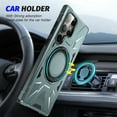 thumbnail image 3 of Military Grade For Samsung Galaxy A15 Phone Case,Decase Dual Layer Hybrid TPU + PC Shockproof Ring Kickstand Cover Support Magnetic Car Mount,for Samsung A15 - Green, 3 of 8