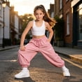 thumbnail image 6 of Ruyang Girls Jogger Pants Lightweight Loose Casual Sports Joggers Cute Letter Print Drawstring Outdoor Hiking Pants School Clothes, 6 of 6