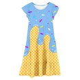 thumbnail image 2 of WILLBEST Vestidos Casuales para Niñas Adolescentes, Vestidos de Fiesta con Estampados de Mangas Abullonadas para Niñas, Vestidos de Fiesta de Baile para Niños 130, 2 of 3