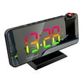 thumbnail image 3 of Radio despertador con pantalla LED regulable, fácil de usar, regalo, reloj digital de 7 colores Negro, 3 of 8