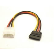 Molex 4 Pin Power to 15 pin SATA Female Adapter Cable - 6 Inch