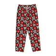 thumbnail image 4 of Fotbe Red Floral Women's Pajama Pants,Sleepwear Pants,Pj Bottoms Drawstring And Pockets-Small, 4 of 9