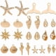 thumbnail image 1 of 1 caja de 24 piezas de 12 estilos de dijes de océano chapados en oro real de 18 quilates, lindos dijes de animales marinos de latón, dijes de animales dorados de playa de verano, 1 of 6