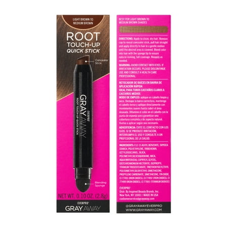 Everpro Gray Away Temporary Hair Color Root Touch-up Quick Stick, Light Brown, 0.10 oz