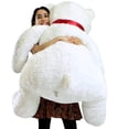 thumbnail image 2 of Life Size Stuffed White Teddy Bear, Soft Big Plush Animal, 3 Feet Tall and 3 Feet Wide, 2 of 10