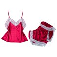 thumbnail image 2 of BONIXOOM Womens Christmas Pajamas Family Christmas Pajamas Matching Sets Sleepwear Drawstring Sleeveless Sleep Shorts Solid Wine XXL, 2 of 4