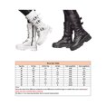 thumbnail image 2 of Woobling Ladies Fashion Mid Calf Boots Motorcycle Fashion Round Toe Comfort Combat Boot Black 5, 2 of 3