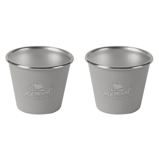 Vasos para beber de 50 ml, portátiles apilables para senderismo, pesca, escalada, gris