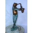 thumbnail image 3 of Nifao Musical Frog Playing Saxophone14" x 9" x 32"H – Outdoor Bronze Fountain, Garden Water Feature, 14"L x 9"W x 32"H, 3 of 12