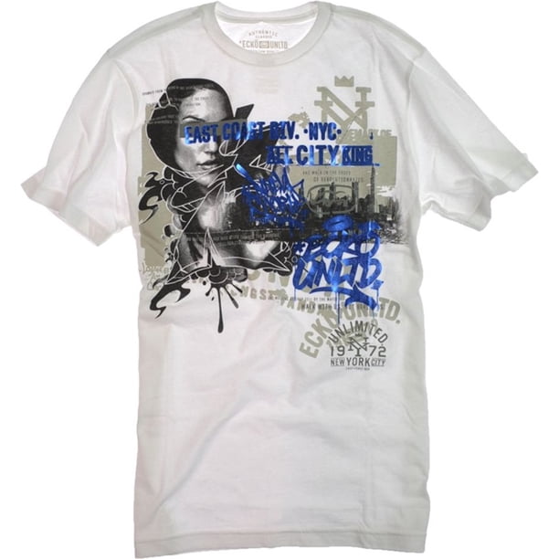 Ecko Unltd. Camiseta estampada Masshing para hombre, blanca, extra pequeña