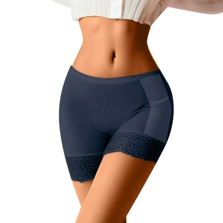 MNCEKFOD Shapewear for Women Sexy Elastic Waist Seamless Non Slip Shorts For Underskirt Ladies Scratch Underwear Flat Shorts Lace Shorts Black XXL