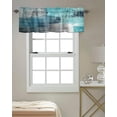 thumbnail image 3 of Turquoise Kitchen Short Window Valance Curtains, Abstract Art Nursery Window Treatment Valances Rod Pocket Privacy Decorative Valance for Bathroom Bedroom Living Room Cafe ,54 x 18 in,Cyan Teal Gray, 3 of 6