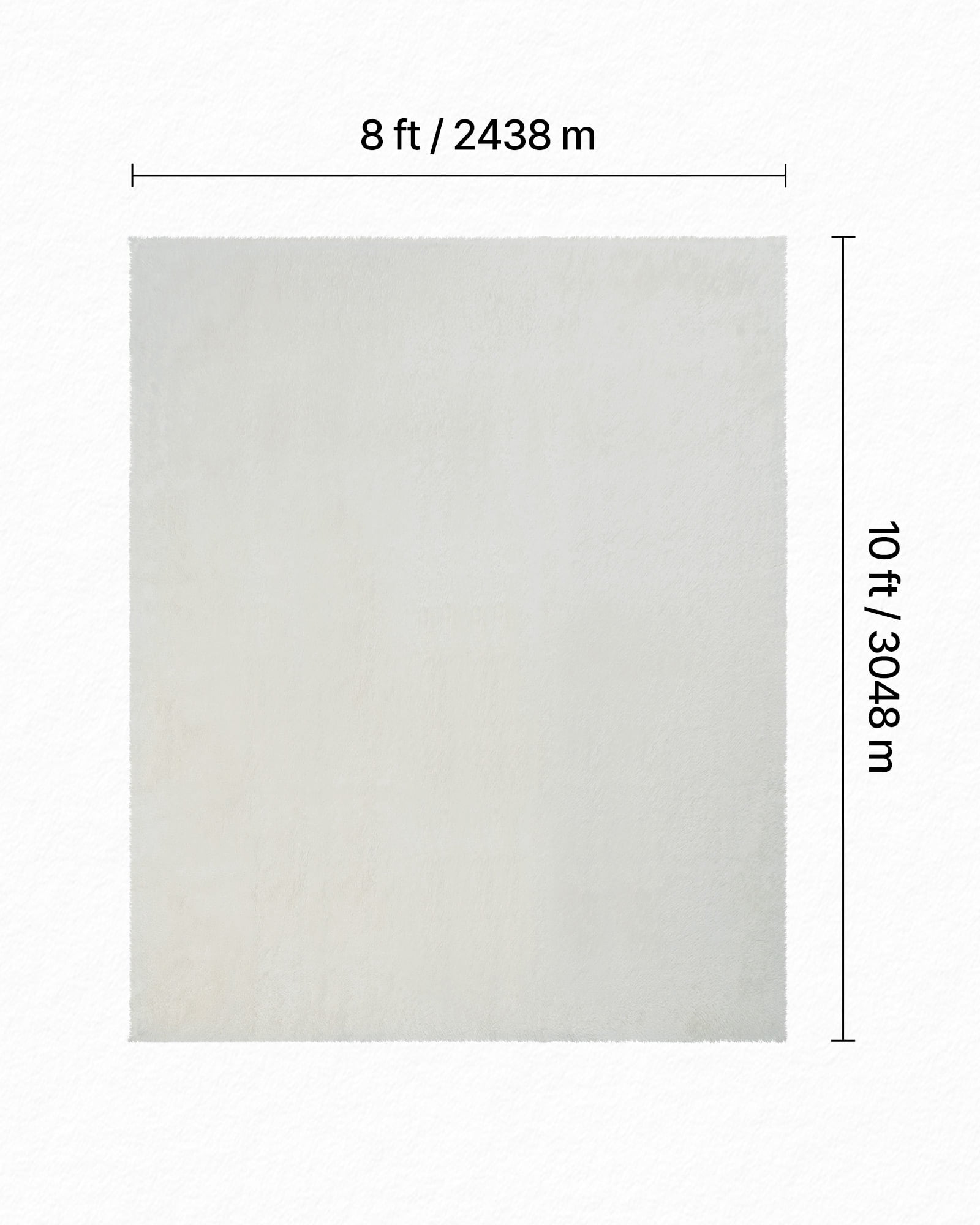 VEVOR Indoor Plush Area Rugs, 8 x 10 ft Soft Plush Carpet, Furry Shag Area Rugs for Living Room, Bedroom, Sunroom, Modern Home Decor Aesthetic, Non-Shedding, Non-Woven, Slip-Resistant, Ivory White