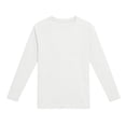 thumbnail image 4 of ZyeKqe Boys Girls Long Sleeve Tops Casual Crewneck Lightweight Stretch Fitness Running Workout Tee Shirts for Kids(5-6Years,White), 4 of 8