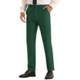 thumbnail image 4 of INSPIRE CHIC Dress Pants for Men's Classic Fit Solid Stretch Flat Front Work Business Trousers 28 Green, 4 of 6
