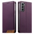 thumbnail image 1 of Funda Tipo Cartera de Cuero Sintético para Samsung Galaxy S21 Bloqueo RFID, con Ranuras para Tarjetas y Bolsillo para Efectivo, Cierre Magnético Fuerte Morado, 1 of 6