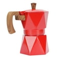 thumbnail image 2 of Cafetière Moka en Aluminium Rouge de 2 Tasses, Cafetière Italienne pour Cuisinière en Forme de Diamant 3D avec Double Valve, Poignée Résistante à la Chaleur, Compatible avec les Plaques de Cuisson au Gaz, Électriques, de Camping et à Induction, Durable de Qualité Alimentaire, 2 of 7