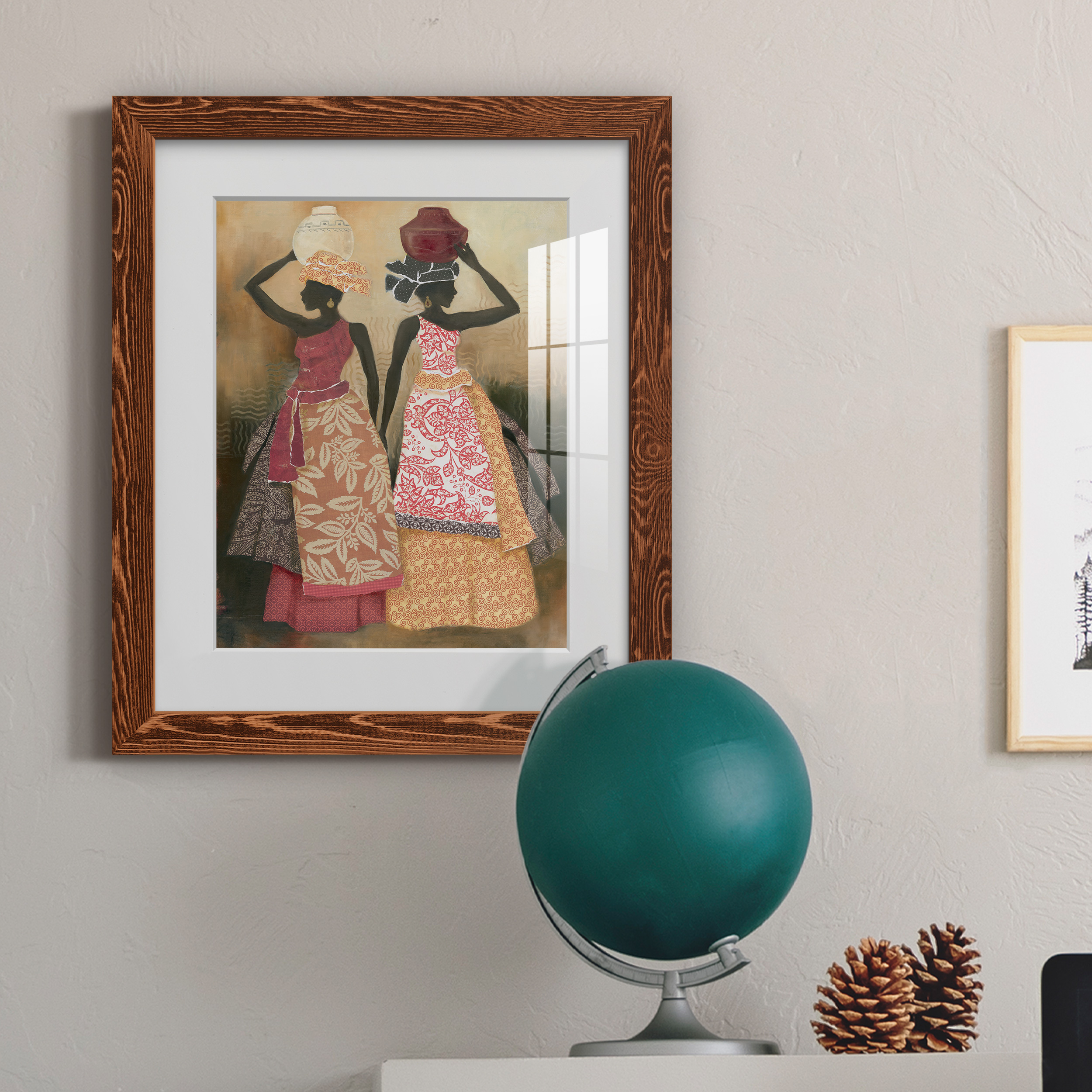 Village Women II - Premium Framed Print - Ready to Hang - 17 x 20 - Maple Frame