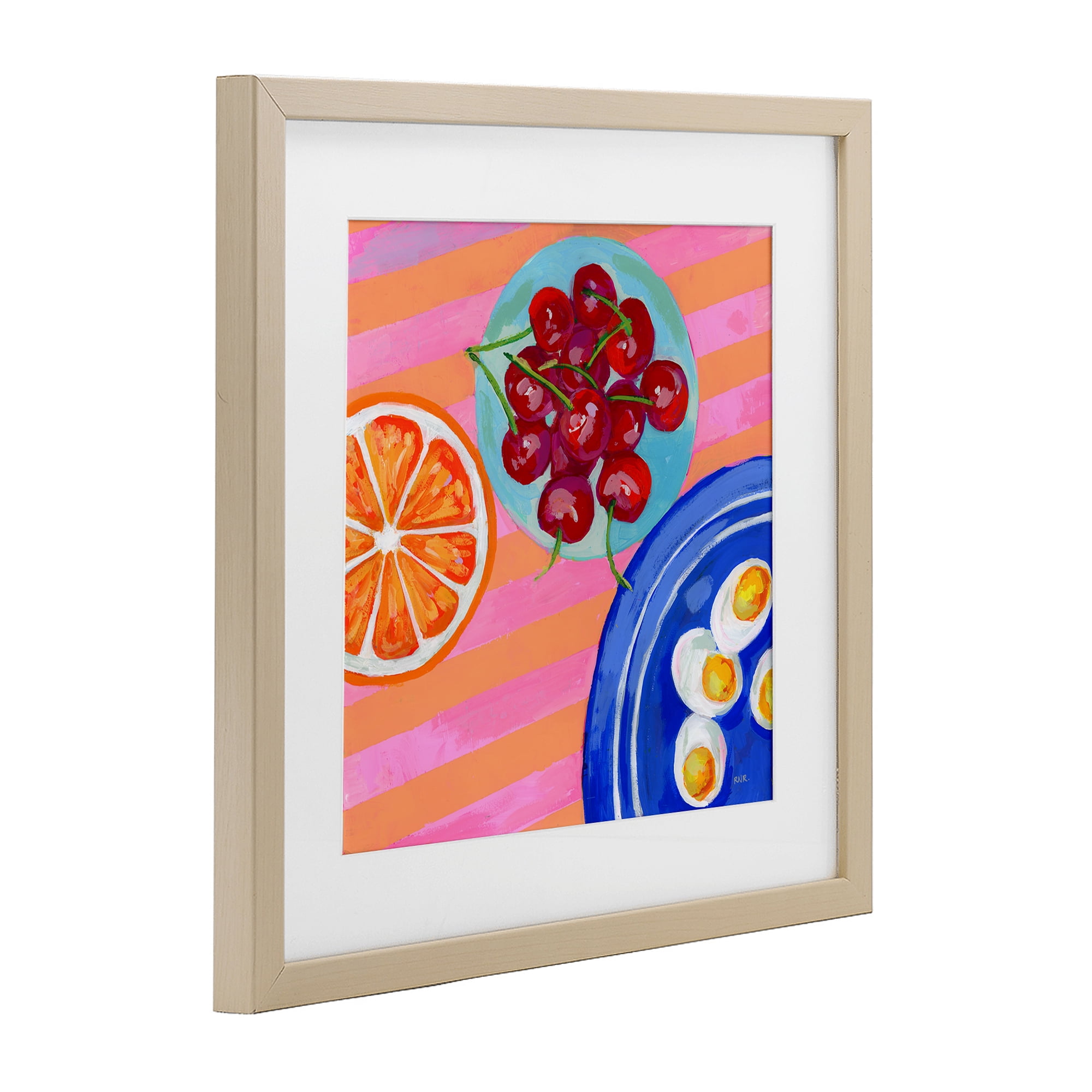 Stupell Industries Summer Snacks Picnic Blanket Birch Framed Print Under Glass, design by Rachael Reese