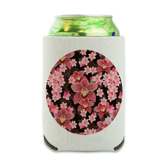 Beautiful Orchids Can Cooler - Drink Sleeve Hugger Collapsible Insulator - Beverage Insulated Holder